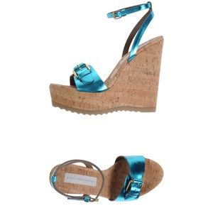 Stella McCartney Ayers Cork Wedge Sandals 39